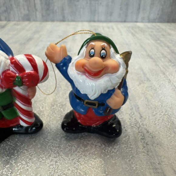 Disney the Seven Dwarfs Vintage 3” PVC Toy Figures/Ornaments 1980’s Christmas - Picture 3 of 10